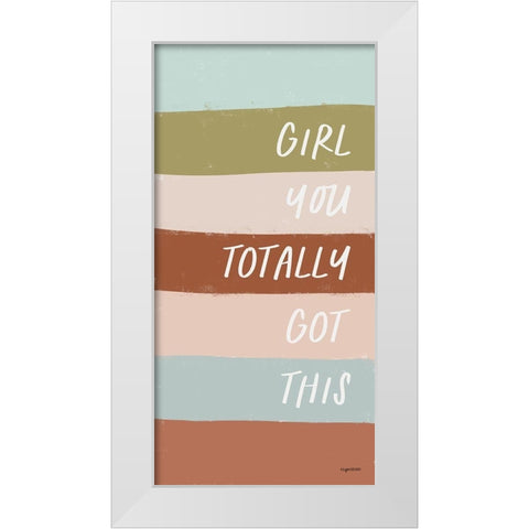 Girl White Modern Wood Framed Art Print by Brown, Kyra