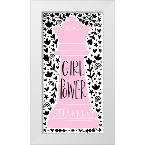 Girl Power II White Modern Wood Framed Art Print by Brown, Kyra