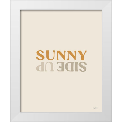 Sunny Side Up White Modern Wood Framed Art Print by Brown, Kyra