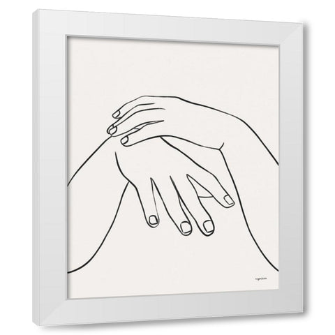 Hands IV White Modern Wood Framed Art Print by Brown, Kyra