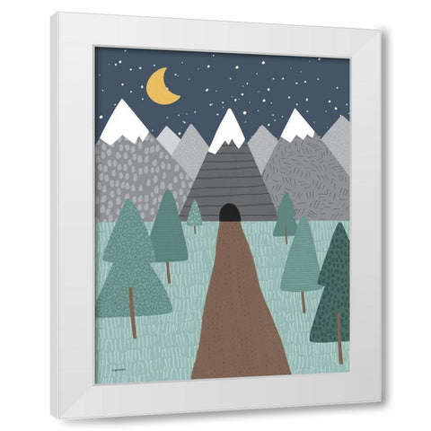 Mountain Road White Modern Wood Framed Art Print by Brown, Kyra