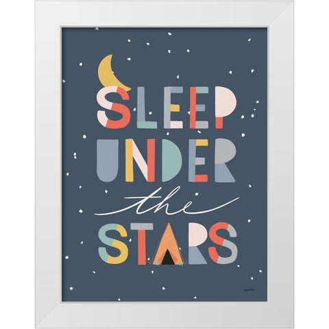 Sleep Under the Stars White Modern Wood Framed Art Print by Brown, Kyra