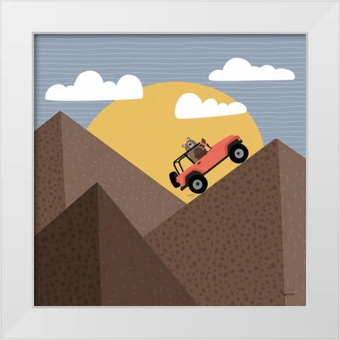 Mountain Climber White Modern Wood Framed Art Print by Brown, Kyra