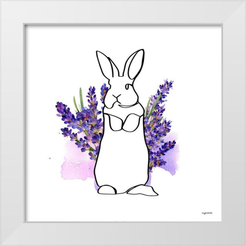Purple Rabbit II White Modern Wood Framed Art Print by Brown, Kyra