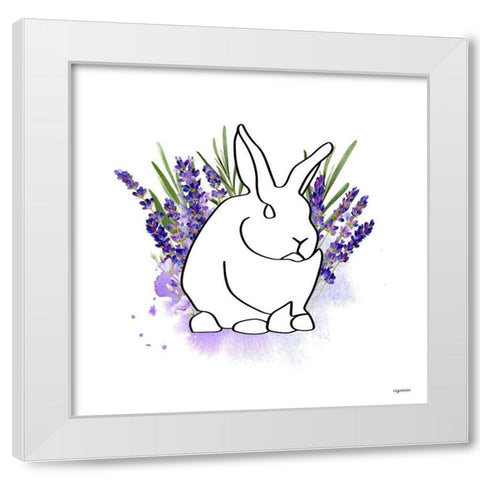 Purple Rabbit III White Modern Wood Framed Art Print by Brown, Kyra