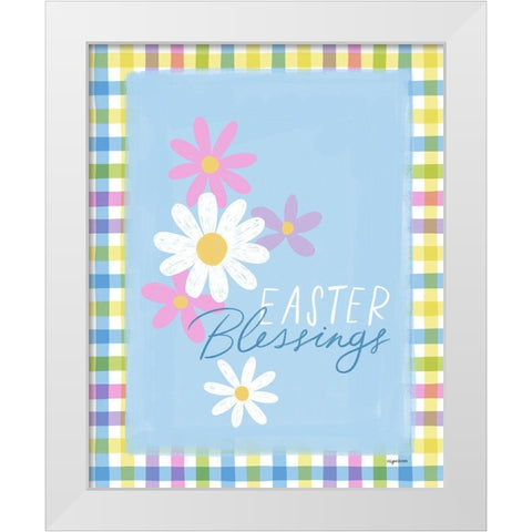Easter Blessings White Modern Wood Framed Art Print by Brown, Kyra