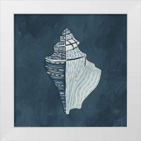 Blue Shell White Modern Wood Framed Art Print by Brown, Kyra