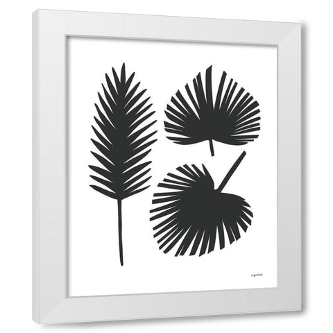 Cali Palms White Modern Wood Framed Art Print by Brown, Kyra