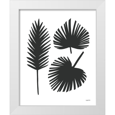Cali Palms White Modern Wood Framed Art Print by Brown, Kyra
