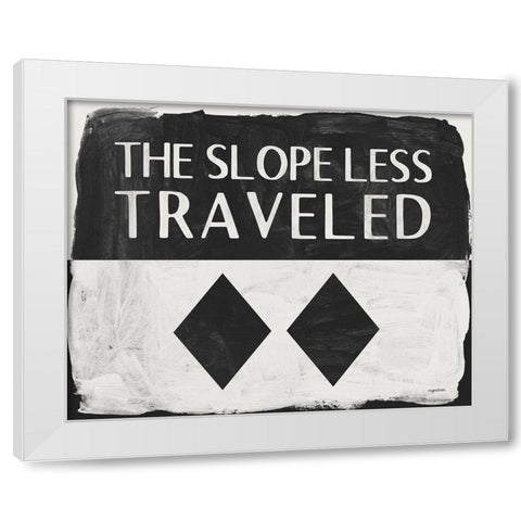 Slope Less Traveled White Modern Wood Framed Art Print by Brown, Kyra