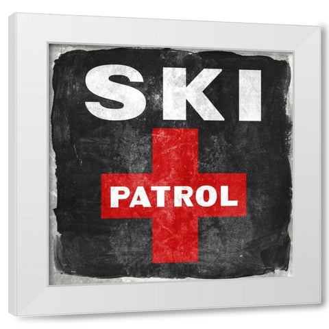 Ski Patrol White Modern Wood Framed Art Print by Brown, Kyra