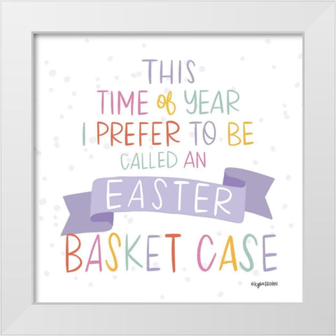 Easter Basket White Modern Wood Framed Art Print by Brown, Kyra