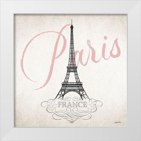 Paris-France White Modern Wood Framed Art Print by Brown, Kyra