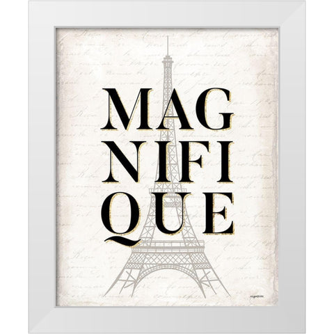 Magnifique White Modern Wood Framed Art Print by Brown, Kyra