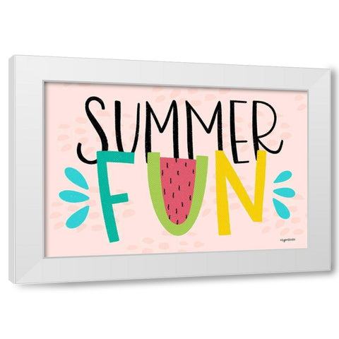 Summer Fun White Modern Wood Framed Art Print by Brown, Kyra
