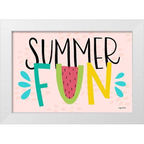 Summer Fun White Modern Wood Framed Art Print by Brown, Kyra