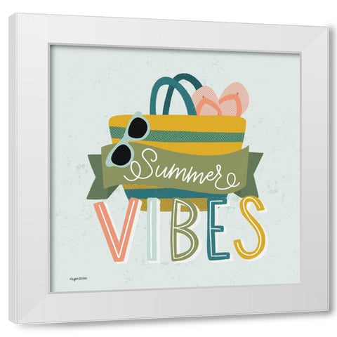 Summer Vibes White Modern Wood Framed Art Print by Brown, Kyra