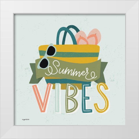 Summer Vibes White Modern Wood Framed Art Print by Brown, Kyra