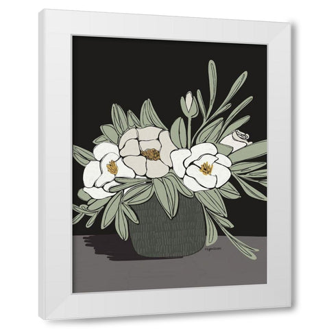 Floral White Modern Wood Framed Art Print by Brown, Kyra