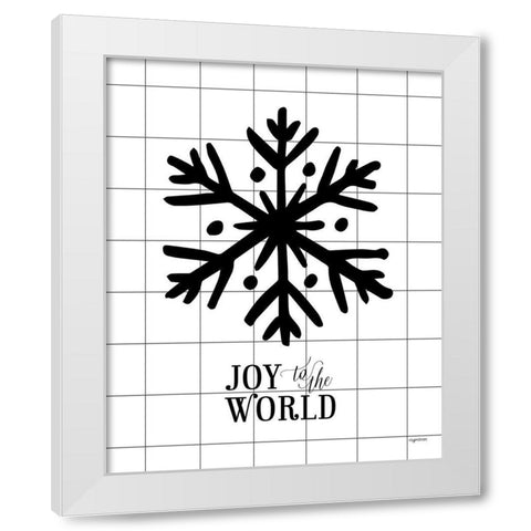 Joy to the World White Modern Wood Framed Art Print by Brown, Kyra