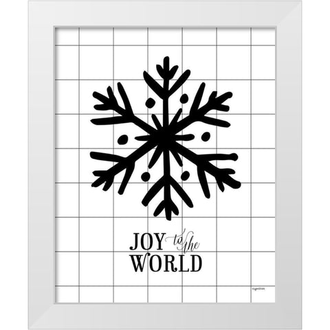 Joy to the World White Modern Wood Framed Art Print by Brown, Kyra