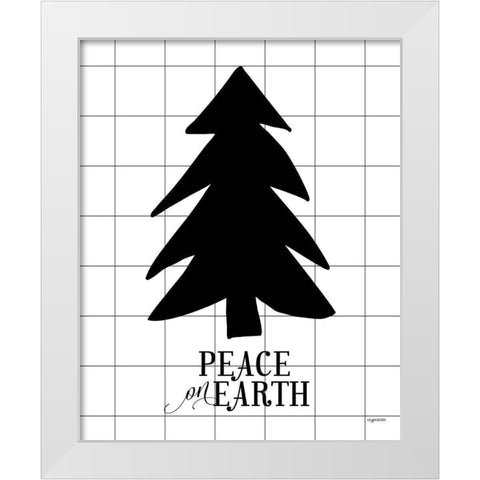 Peace on Earth White Modern Wood Framed Art Print by Brown, Kyra