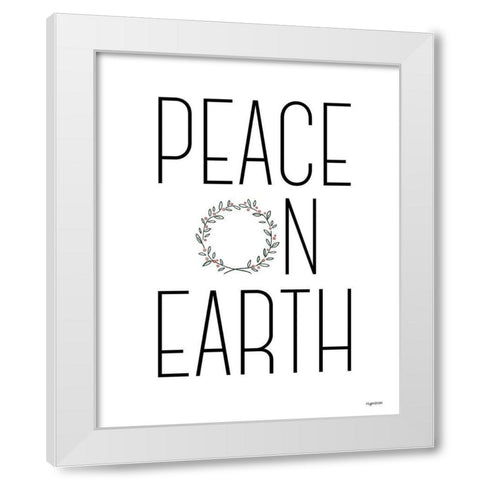 Peace on Earth White Modern Wood Framed Art Print by Brown, Kyra