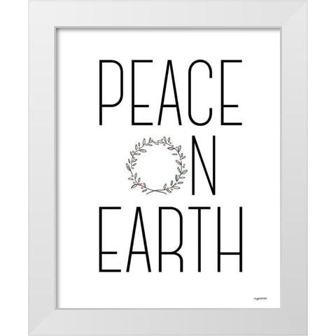 Peace on Earth White Modern Wood Framed Art Print by Brown, Kyra