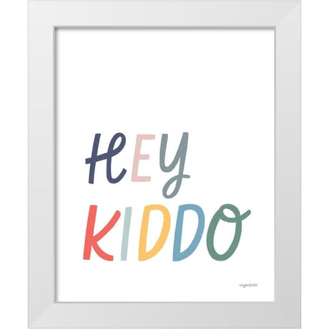 Key-Kiddo White Modern Wood Framed Art Print by Brown, Kyra
