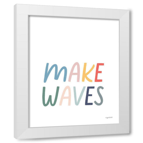 Make Waves White Modern Wood Framed Art Print by Brown, Kyra
