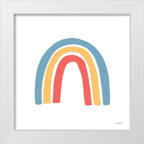 Primary Rainbow White Modern Wood Framed Art Print by Brown, Kyra