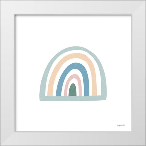 Muted Rainbow White Modern Wood Framed Art Print by Brown, Kyra