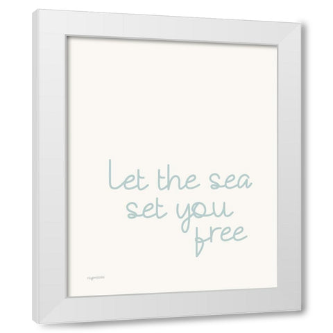 Let the Sea White Modern Wood Framed Art Print by Brown, Kyra