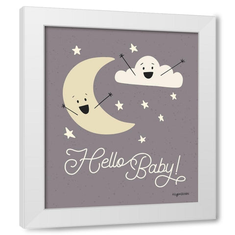 Hello-Baby! White Modern Wood Framed Art Print by Brown, Kyra