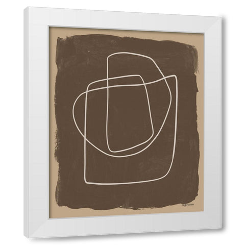 Brown Abstract White Modern Wood Framed Art Print by Brown, Kyra