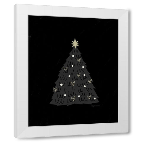 Christmas Tree White Modern Wood Framed Art Print by Brown, Kyra