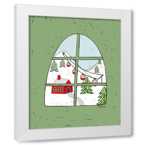 Winter Village White Modern Wood Framed Art Print by Brown, Kyra