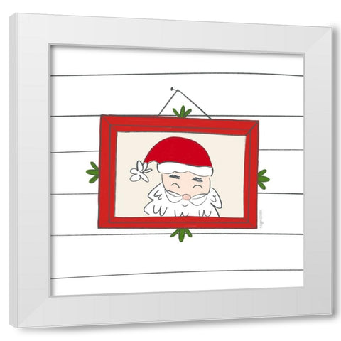 Santa White Modern Wood Framed Art Print by Brown, Kyra