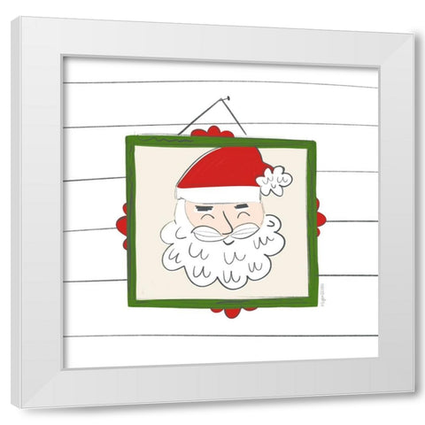 Santa Claus White Modern Wood Framed Art Print by Brown, Kyra