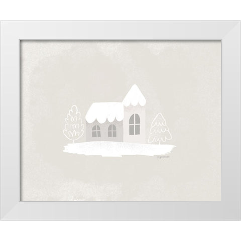 Winter Cottage White Modern Wood Framed Art Print by Brown, Kyra