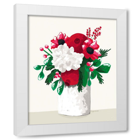 Christmas Floral II White Modern Wood Framed Art Print by Brown, Kyra