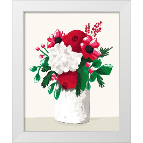 Christmas Floral II White Modern Wood Framed Art Print by Brown, Kyra