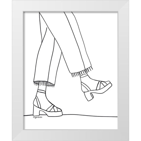 BW Fancy Feet II White Modern Wood Framed Art Print by Brown, Kyra