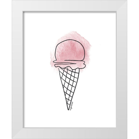 Ice Cream White Modern Wood Framed Art Print by Brown, Kyra