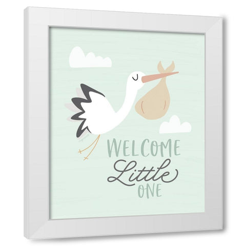 Stork White Modern Wood Framed Art Print by Brown, Kyra
