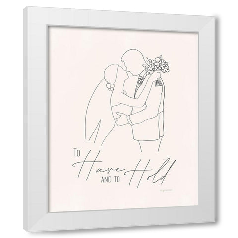 Bride and Groom White Modern Wood Framed Art Print by Brown, Kyra