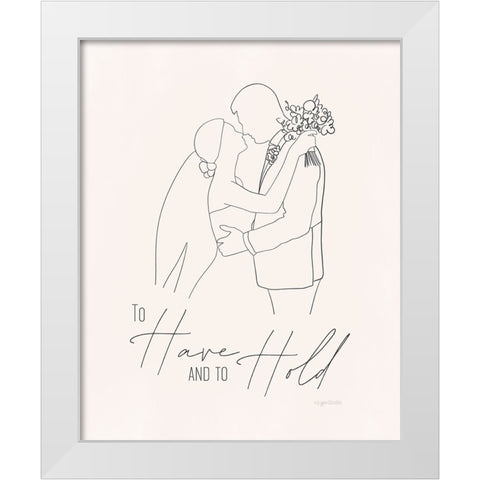 Bride and Groom White Modern Wood Framed Art Print by Brown, Kyra
