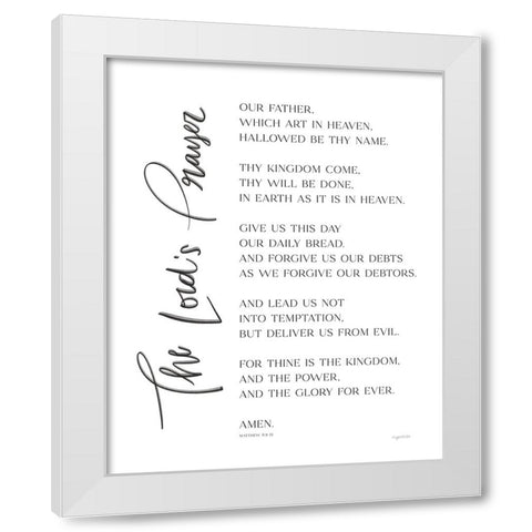 Lords Prayer White Modern Wood Framed Art Print by Brown, Kyra