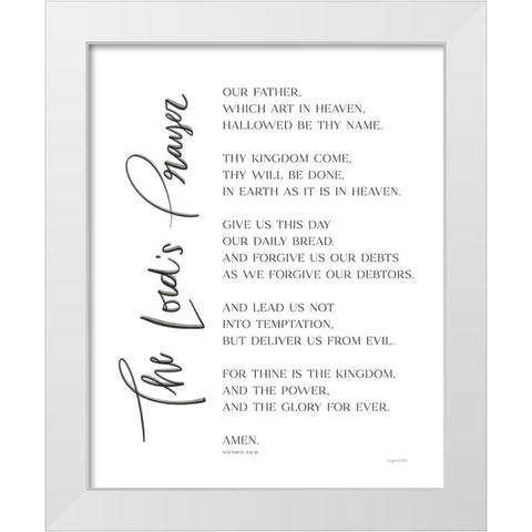 Lords Prayer White Modern Wood Framed Art Print by Brown, Kyra