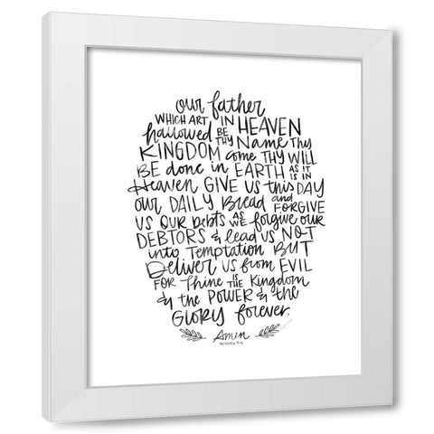 Lords Prayer White Modern Wood Framed Art Print by Brown, Kyra